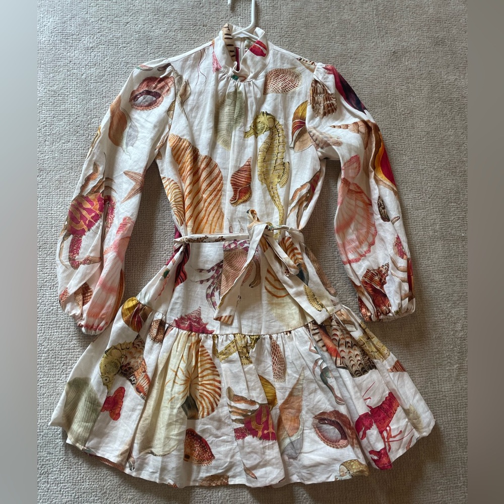 Alemais shell print mini dress size AUS 6